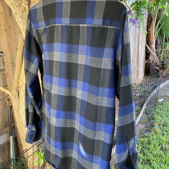 Blue and Black Plaid Flannel by YAGO - Picture 4 of 8